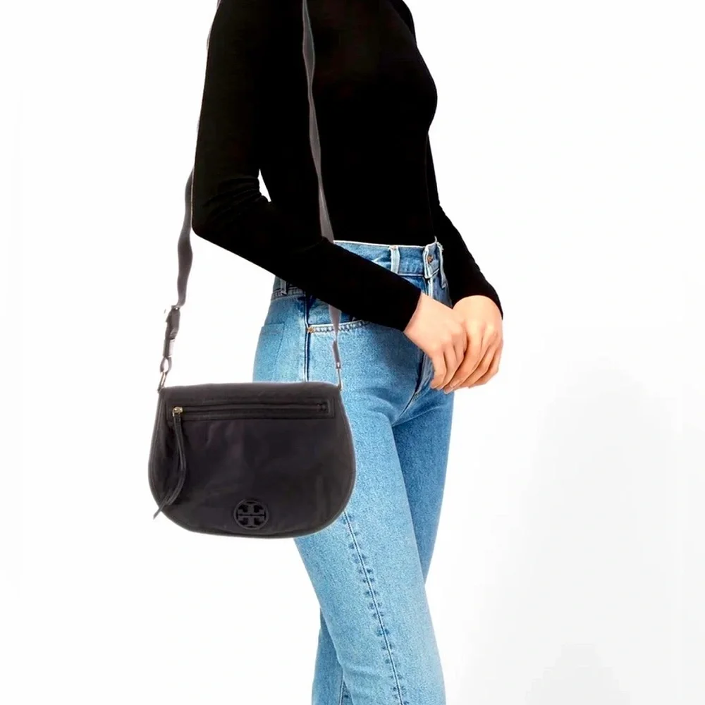 Tory Burch Nylon Messenger Crossbody Satchel Bag with Strap
